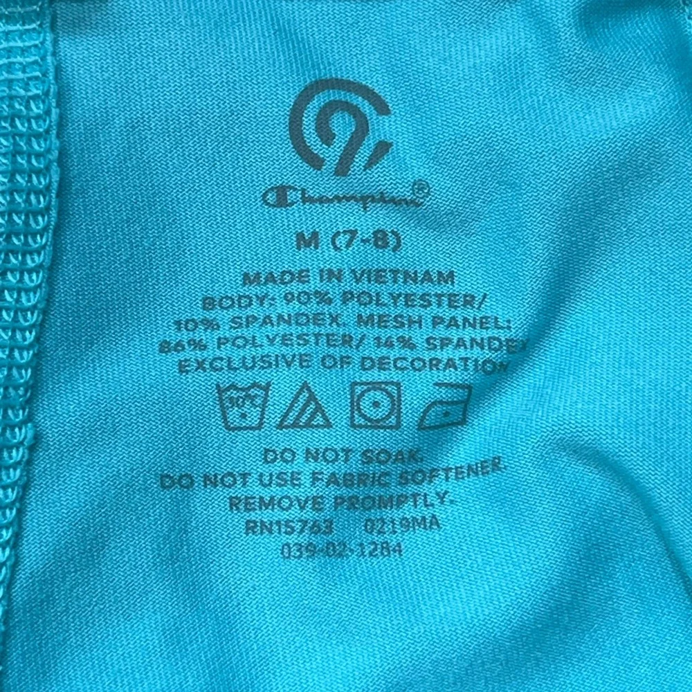 Champion‎ Girls Aqua Blue Ruched Capri Leggings Youth M 7-8 Athletic Workout